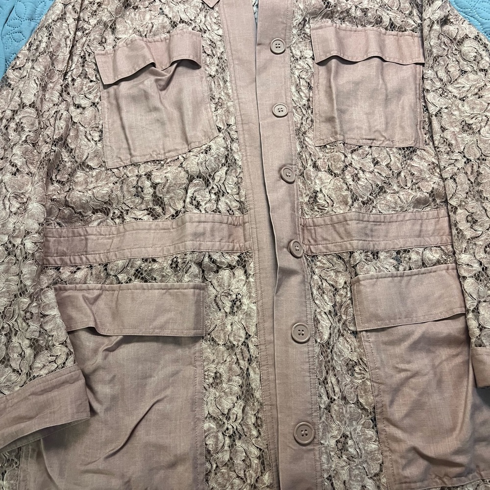 Plus size mauve color Lane Bryant Elegant Lace Women's Jacket
